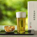 [GLASS] THIN TUMBLER L & PERSIMMON PEA SMALL BOWL SET IN A WOODEN BOX | EDO GLASS