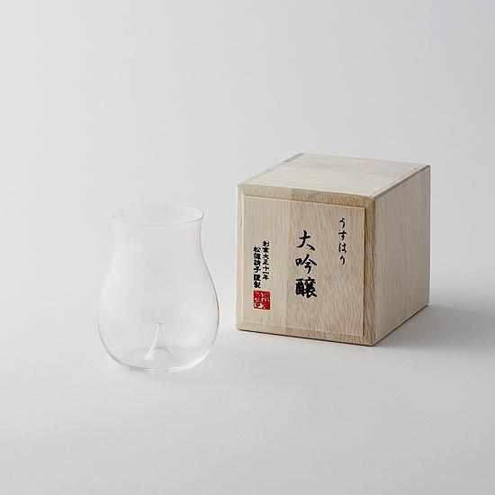 [玻璃]薄daiginjo在一個木箱| edo glass