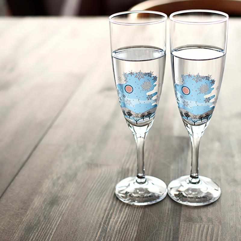 【美濃燒】旬 SHUN JAPAN 香檳杯 雪花冷感變色杯2件