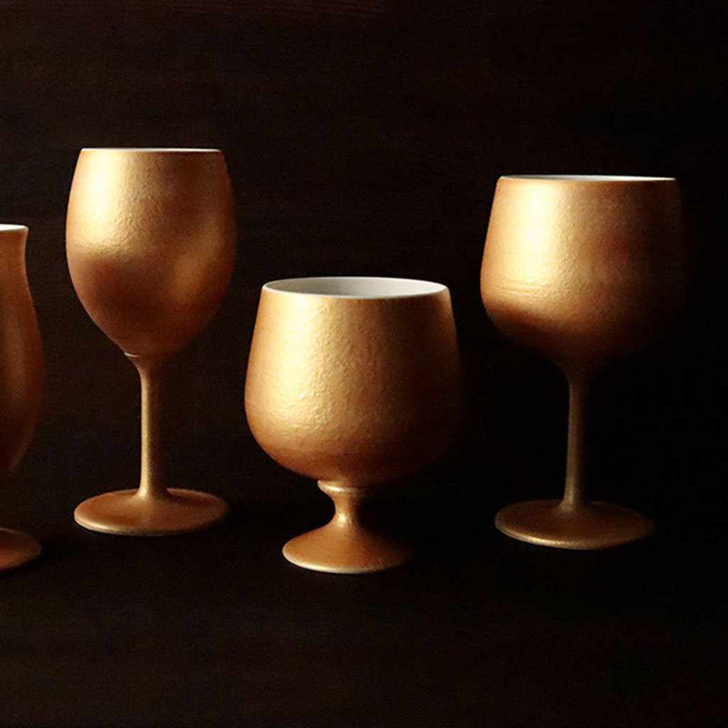 [CUP] GOLD WINE PORCELAIN GLASS (SHORT) | MINO WARES | MARUMO TAKAGI