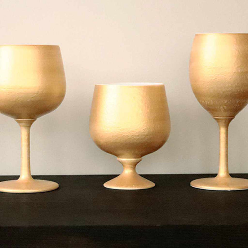 [CUP] GOLD WINE PORCELAIN GLASS (SHORT) | MINO WARES | MARUMO TAKAGI