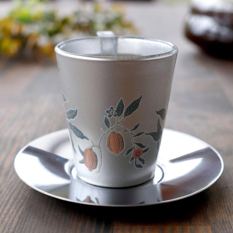 [杯子（杯）]植物（銀）杯子和碟子|顏色與設計變更| Mino商品