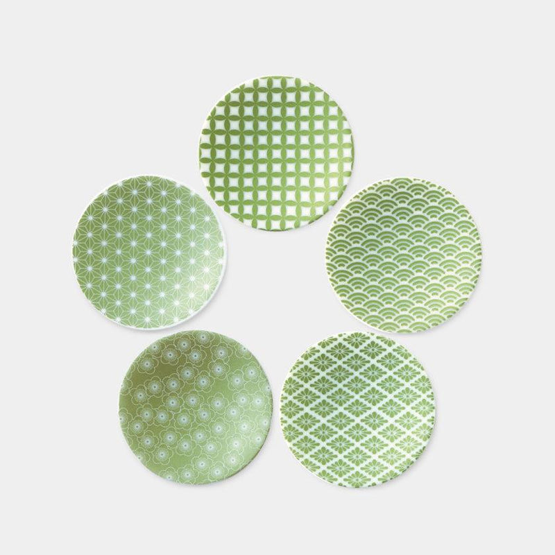 [SMALL DISH (PLATE)]  GREEN LUSTER SET OF 5 | MINO WARES | MARUMO TAKAGI