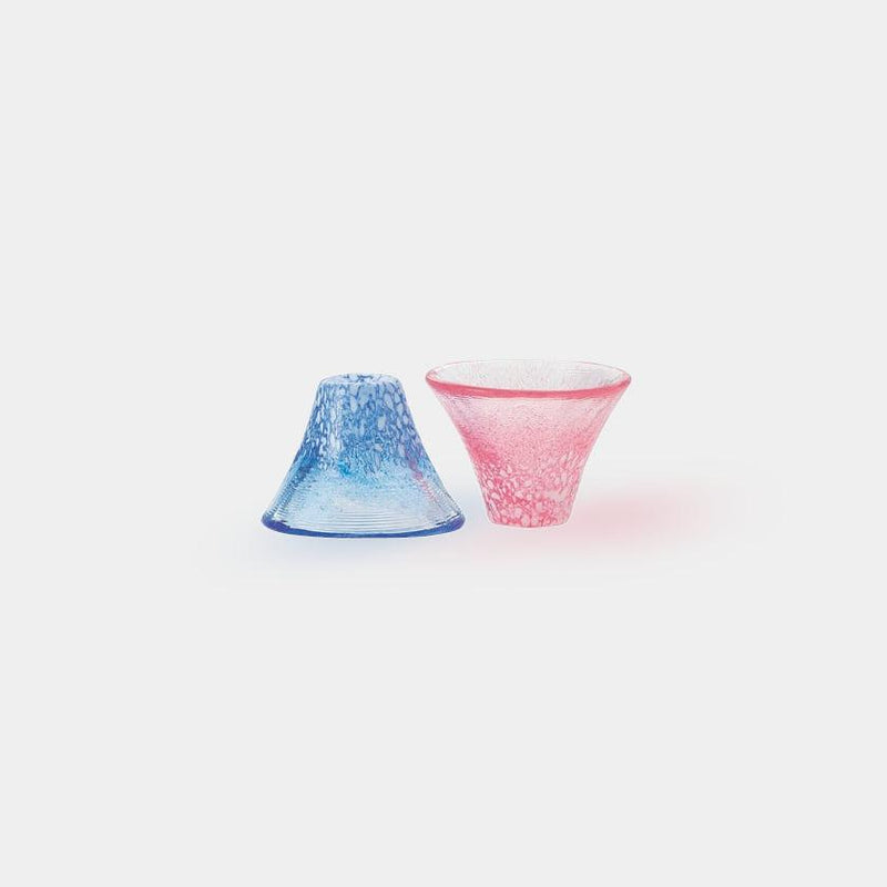 [清酒瓶和杯子套裝] MT。富士（藍色和紅色）|馬魯莫·高吉（Marumo Takagi）