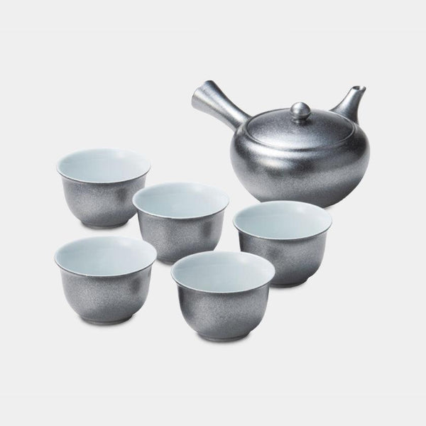 [茶杯]漆黑色銀茶壺和杯子| Mino Wares |馬魯莫·高吉（Marumo Takagi）