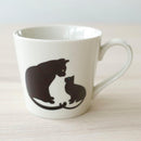 [MUG (CUP)] CATS STARING AT EACH OTHER (WHITE) | COLOR & DESIGN CHANGE | MINO WARES | MARUMO TAKAGI