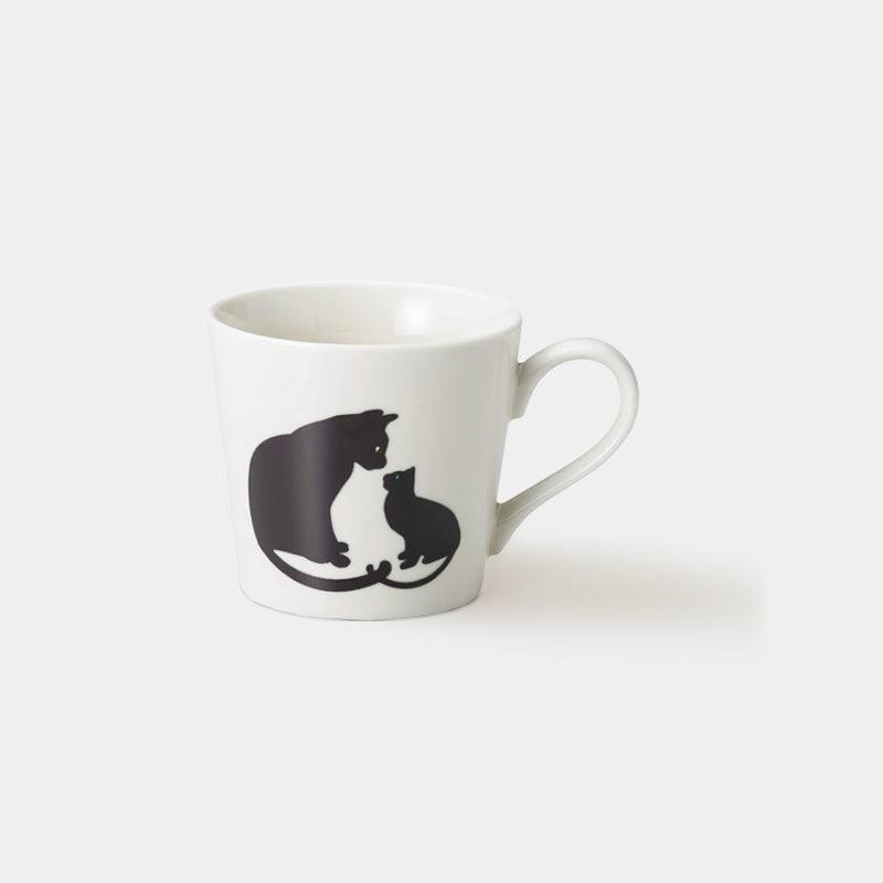 [MUG (CUP)] CATS STARING AT EACH OTHER (WHITE) | COLOR & DESIGN CHANGE | MINO WARES | MARUMO TAKAGI