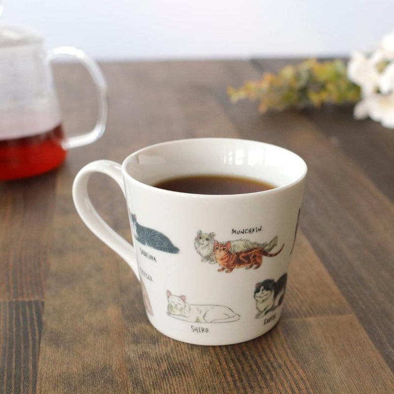 [MUG (CUP)] RELAXED CAT (1) TORTOISESHELL CAT ETC. | COLOR & DESIGN CHANGE | MINO WARES | MARUMO TAKAGI