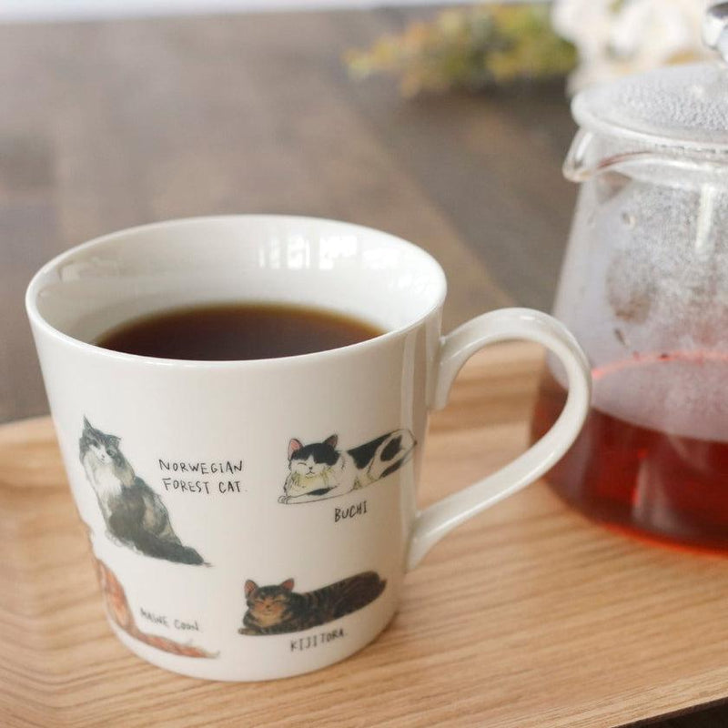 [MUG (CUP)] RELAXED CAT (2) BICOLOR CAT ETC. | COLOR & DESIGN CHANGE | MINO WARES | MARUMO TAKAGI