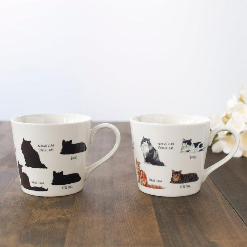 [MUG (CUP)] RELAXED CAT (2) BICOLOR CAT ETC. | COLOR & DESIGN CHANGE | MINO WARES | MARUMO TAKAGI