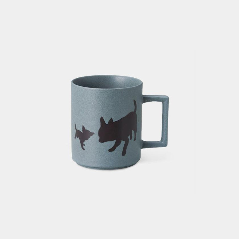 [杯子（杯）]狗和小狗奇瓦瓦（Matte Light Gray）|顏色與設計變更| Mino Wares |馬魯莫·高吉（Marumo Takagi）