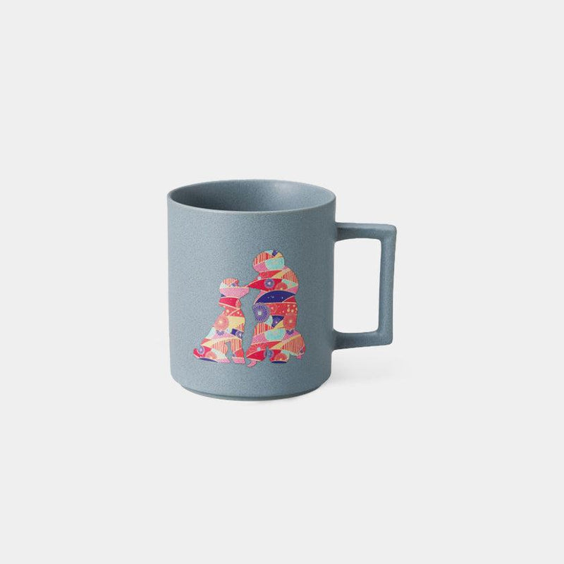 [MUG (CUP)] DOG & PUPPY POODLE (MATTE LIGHT GRAY) | COLOR & DESIGN CHANGE | MINO WARES | MARUMO TAKAGI