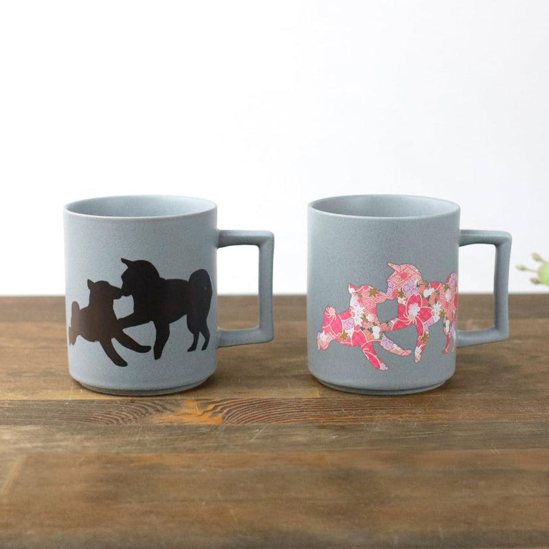 [MUG (CUP)] DOG & PUPPY SHIBA INU (MATTE LIGHT GRAY) | COLOR & DESIGN CHANGE | MINO WARES | MARUMO TAKAGI