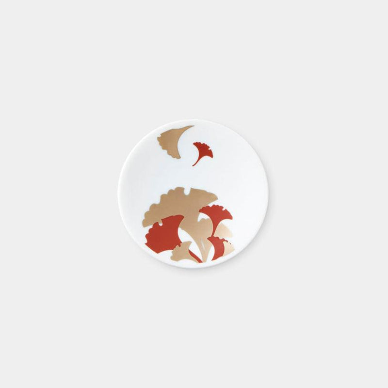 [SMALL DISH (PLATE)] RED GOLD GINGKO | MINO WARES | MARUMO TAKAGI