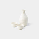 [SAKE BOTTLE & CUP SET] WHITE SLIP WARE (3 PIECES) | MINO WARES | MARUMO TAKAGI