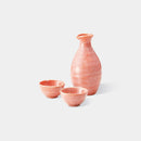[SAKE BOTTLE & CUP SET] PRETTY MILKY PINK (3 PIECES) | MINO WARES | MARUMO TAKAGI