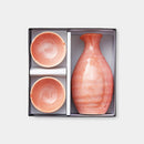 [SAKE BOTTLE & CUP SET] PRETTY MILKY PINK (3 PIECES) | MINO WARES | MARUMO TAKAGI