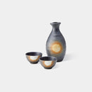 [SAKE BOTTLE & CUP SET] SPRAYED PATTERNS (3 PIECES) | MINO WARES | MARUMO TAKAGI