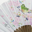 [HAND FAN]  MEJIRO (BIRD) | KENZO MAKINO | KAGA YUZEN