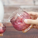 [SAKE BOTTLE & CUP SET] 3PIECES SAKURA | GLASS STUDIO IZUMO | BLOWN GLASS (2 weeks production after order)