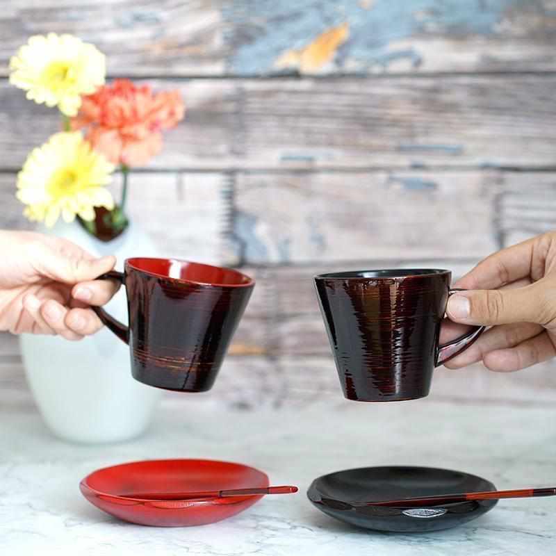 [COFFEE CUP SET] 1 PIECES UCHI-BLACK| YAKUMO LACQUERWARE