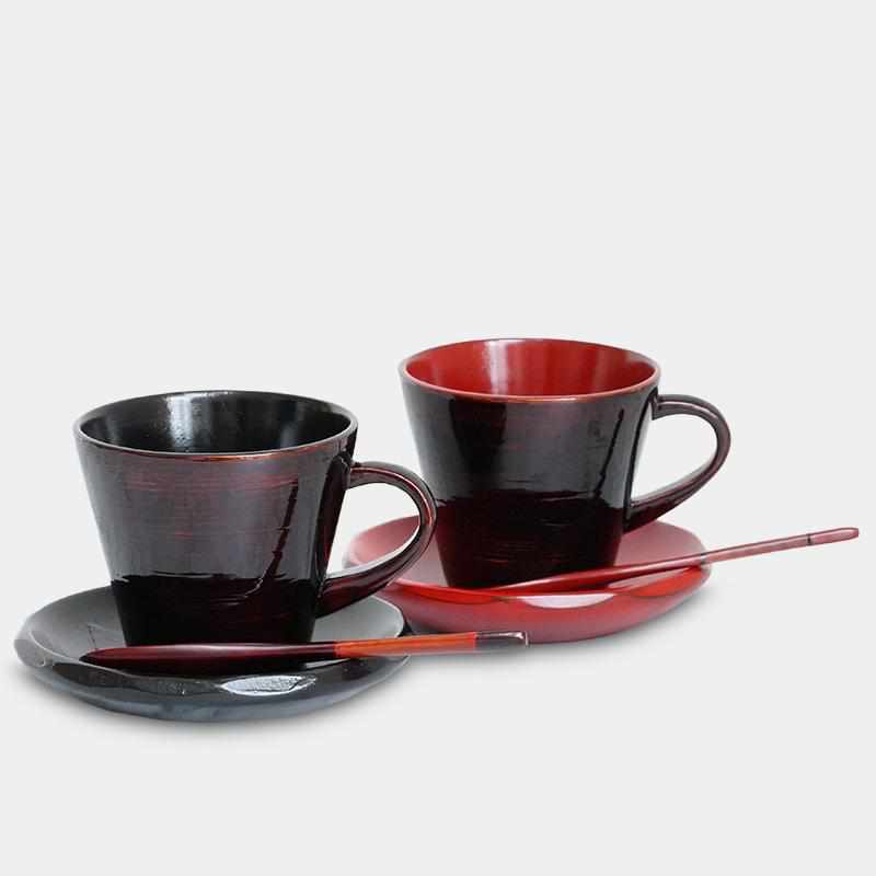 [咖啡杯套裝]2件|雅庫莫漆器