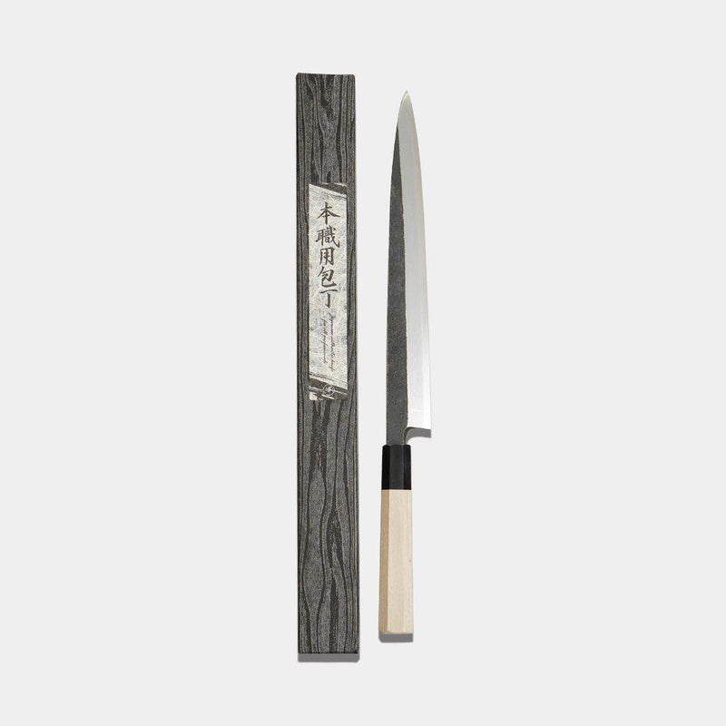 [廚（廚）刀]Ittosai Kotetsu Finest Hongazuim Yasuki Hagane 2號白鋼Yanagiba（單刃刀片）木蘭柄270mm酒井鍛造刀片