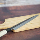 [KITCHEN (CHEF) KNIFE]  YANAGIBA KNIFE - KUROUCHI FINISH, PREMIUM HON-KASUMI, YASUGI WHITE STEEL NO. 2 (SINGLE-BEVEL), MAGNOLIA WOOD & WATER BUFFALO OCTAGONAL HANDLE, 270MM | SAKAI FORGED BLADES