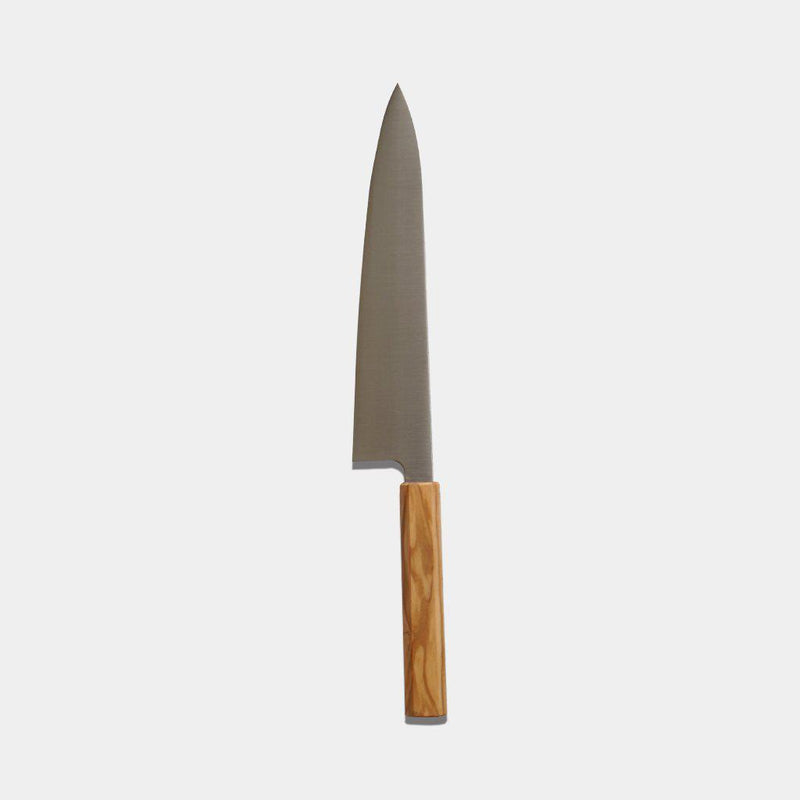 [廚房（主廚）刀] Ittosai Kotetsu INOX 瑞典製鋼 Gyuto （雙刃刀片）橄欖木柄 240mm | 阪井福地 Blades