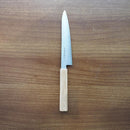 [KITCHEN (CHEF) KNIFE]  POWDERED HSS SUPER GOLD (SG2) PETTY-UTILITY KNIFE (DOUBLE EDGED) OAK HANDLE 150MM | SEKI FORGED BLADES