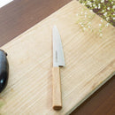 [KITCHEN (CHEF) KNIFE]  POWDERED HSS SUPER GOLD (SG2) PETTY-UTILITY KNIFE (DOUBLE EDGED) OAK HANDLE 150MM | SEKI FORGED BLADES