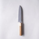 [KITCHEN (CHEF) KNIFE]  GOLD WARIKOMI V5 HAMMERED JAPANESE SANTOKU KNIFE OAK OCTAGONAL HANDLE MAPLE BOLSTER 180 | SAKAI FORGED BLADES