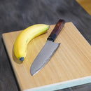 [KITCHEN (CHEF) KNIFE]  V10 DAMASCUS JAPANESE SANTOKU KNIFE EBONY OCTAGONAL STRIPED EBONY BOLSTER 180 | SAKAI FORGED BLADES
