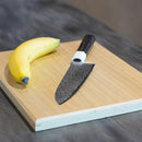 [KITCHEN (CHEF) KNIFE]  POWDERED HSS SG2 DAMASCUS JAPANESE SANTOKU KNIFE STRIPED EBONY OCTAGONAL ARTIFICIAL MARBLE BOLSTER 180  | SAKAI FORGED BLADES