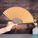 [HAND FAN] RAUSHIKI URUSHI PALE ORANGE | KYOTO FOLDING FANS | RAKUKEI