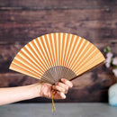 [HAND FAN] RAUSHIKI URUSHI PALE ORANGE | KYOTO FOLDING FANS | RAKUKEI