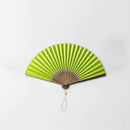 [HAND FAN] RAUSHIKI URUSHI YELLOW GREEN | KYOTO FOLDING FANS | RAKUKEI