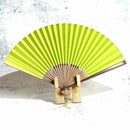 [HAND FAN] RAUSHIKI URUSHI YELLOW GREEN | KYOTO FOLDING FANS | RAKUKEI