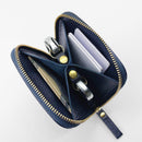 [LEATHER CASE] TYPE2 SHRINK TWILIGHT-BLUE SOFT SHRINK COWHIDE WITH COIN POCKET AND STANDARD D-RINGS | LEATHERWORK | RAKUKEI