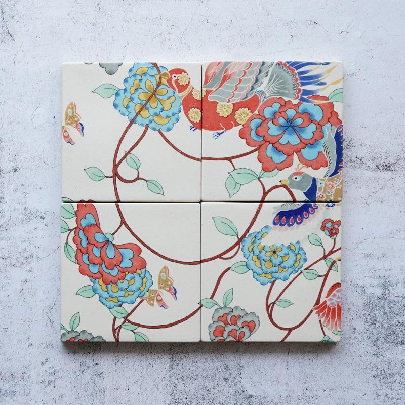 [藝術面板，菜]凱莫諾德陶瓷瓷磚 4 號|京都玉增染色