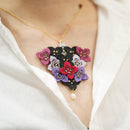 [NECKLACE] TINT (HYDRANGEA) LL WITH PEARL | MORPHOSHERE | KYOTO YUZEN DYEING