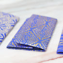 [CARD CASE] SILK OBI GOLD LEAF CRANES AND DIAMONDS | KYOTO YUZEN DYEING