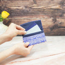 [CARD CASE] SILK OBI GOLD LEAF CRANES AND DIAMONDS | KYOTO YUZEN DYEING