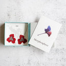 [EARRINGS] PANSY CRIMSON | MORPHOSPHERE | KYOTO YUZEN DYEING