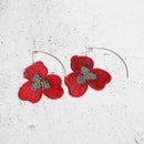 [EARRINGS] PANSY CRIMSON | MORPHOSPHERE | KYOTO YUZEN DYEING
