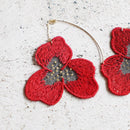 [EARRINGS] PANSY CRIMSON | MORPHOSPHERE | KYOTO YUZEN DYEING