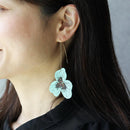 [EARRINGS] TINT PANSY DOUBLE LIGHT BLUE | KYOTO YUZEN DYEING | MORPHOSPHERE