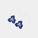 [EARRINGS] TINT PANSY DOUBLE ULTRAMARINE BLUE | KYOTO YUZEN DYEING | MORPHOSPHERE