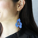 [EARRINGS] TINT PANSY DOUBLE ULTRAMARINE BLUE | KYOTO YUZEN DYEING | MORPHOSPHERE