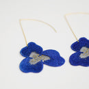 [EARRINGS] TINT PANSY DOUBLE ULTRAMARINE BLUE | KYOTO YUZEN DYEING | MORPHOSPHERE